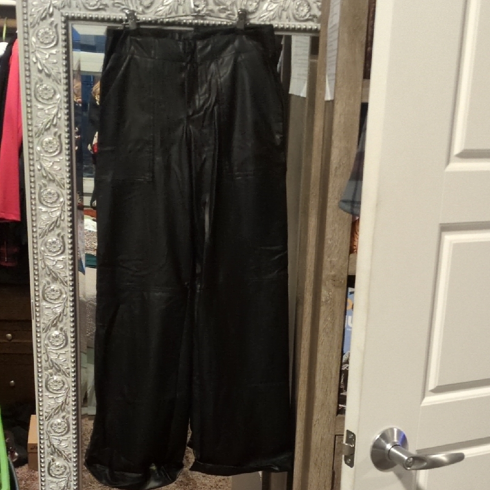 Zara faux black Leather pants